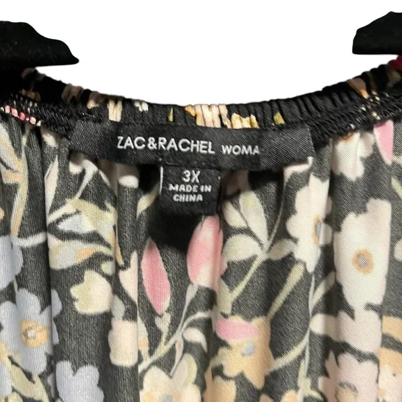 Zac&Rachel top size 3X floral feminine festival bohemian cottagecore casual - Picture 4 of 7